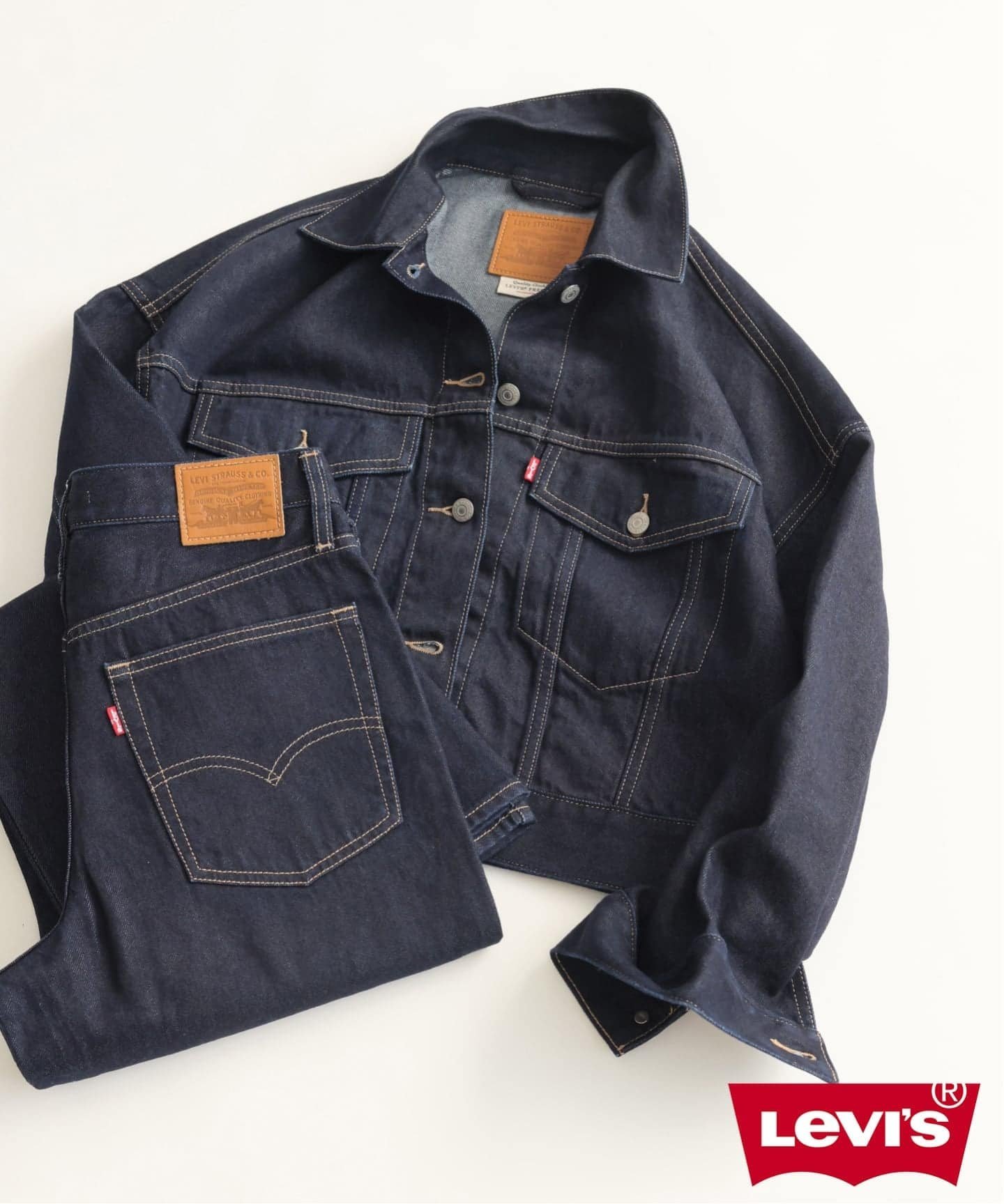 Spick & Span 《別注》LEVI'S(R) for Spick & Span LOOSE CROP TRUCKER スピックアンドスパン ジャケット・アウター デニムジャケット ネイビー