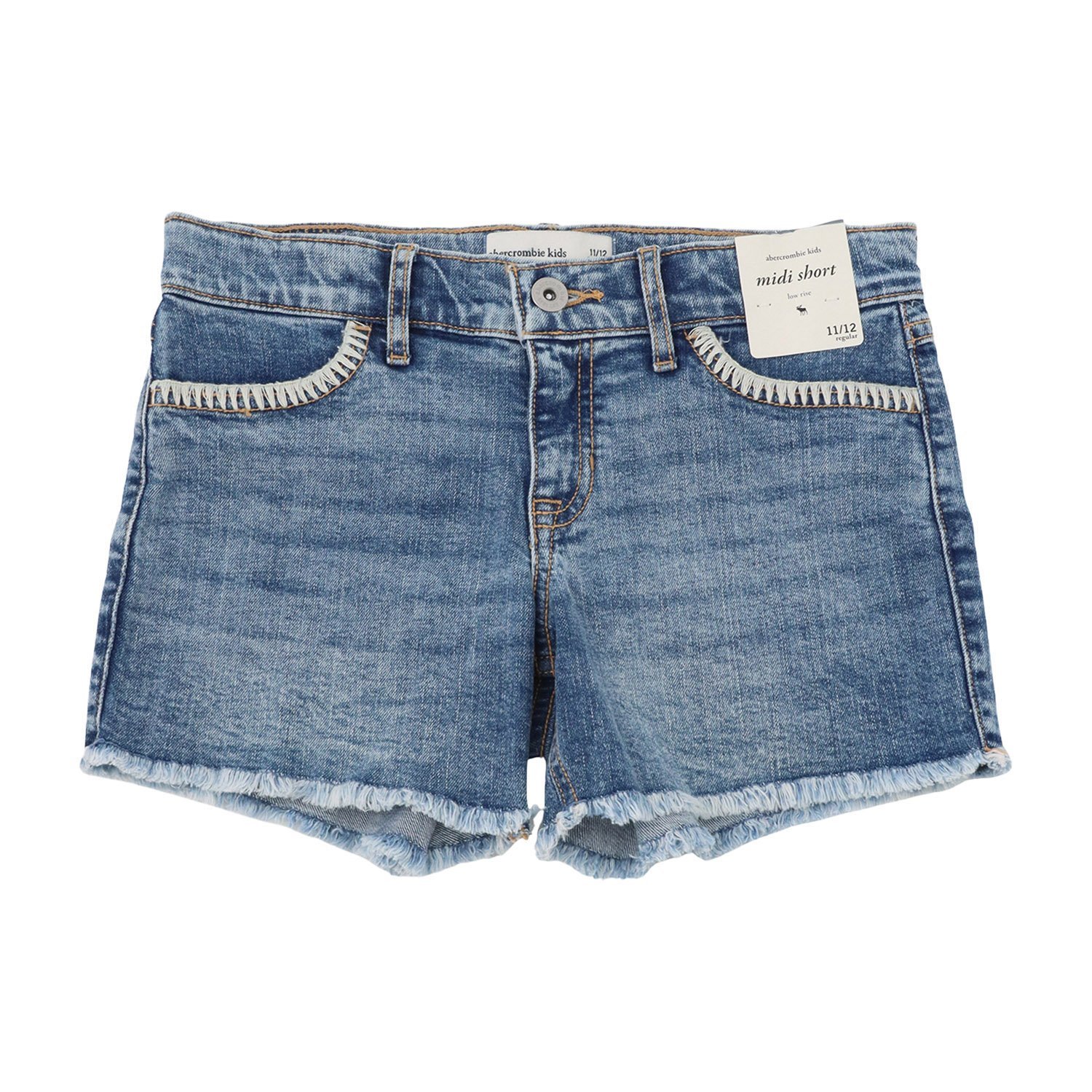 abercrombie kids  A&F(アバクロンビー&フィッチ) パンツ AFG LR MIDI STITCHY DENIM SHOR ルーキーキッズ パンツ その他のパンツ ブルー