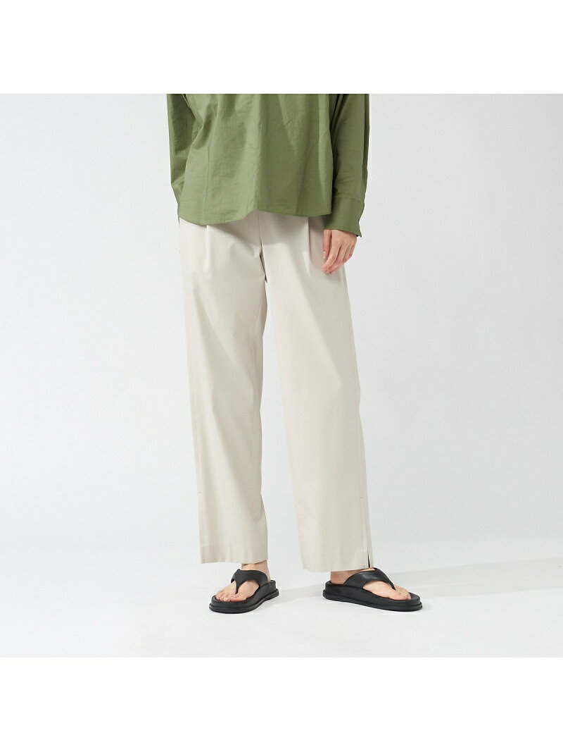 qualite シャンブレーストレートパンツ カリテ パンツ その他のパンツ ブラック ベージュ