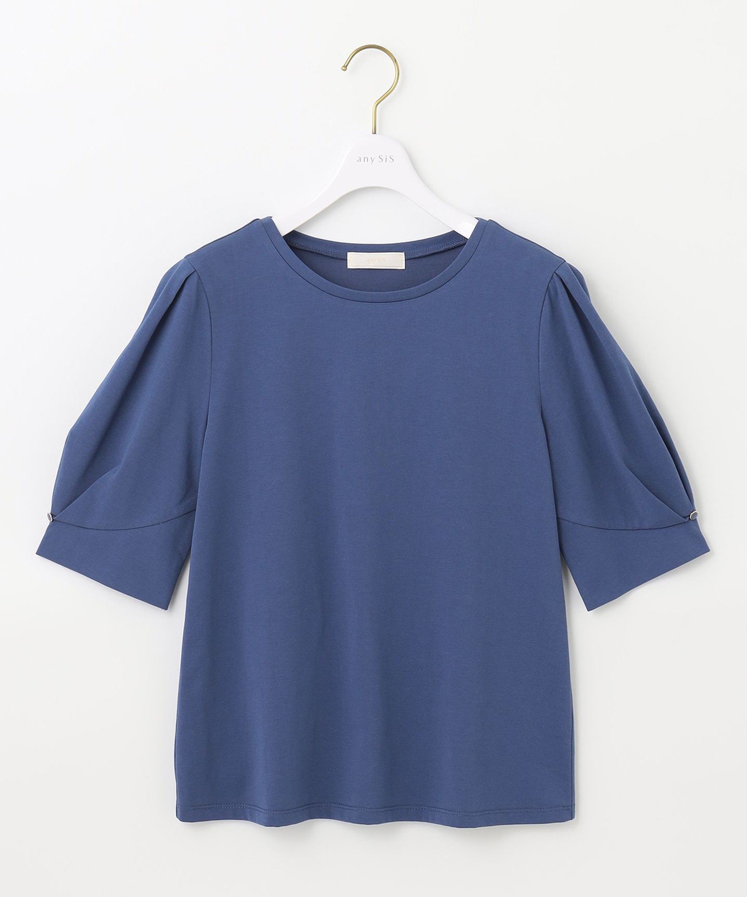 any SiS 【UVケア】プレーティングジャージー タックスリーブ カットソー エニィスィス トップス カットソー・Tシャツ ブルー ホワイト ブラック ピンク グリーン レッドのサムネイル