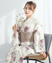SOUBIEN 浴衣2点セット レディース(浴衣+帯) ソウビエン 着物・浴衣・和装小物 浴衣 ホワイト ワインレッド【送料無料】