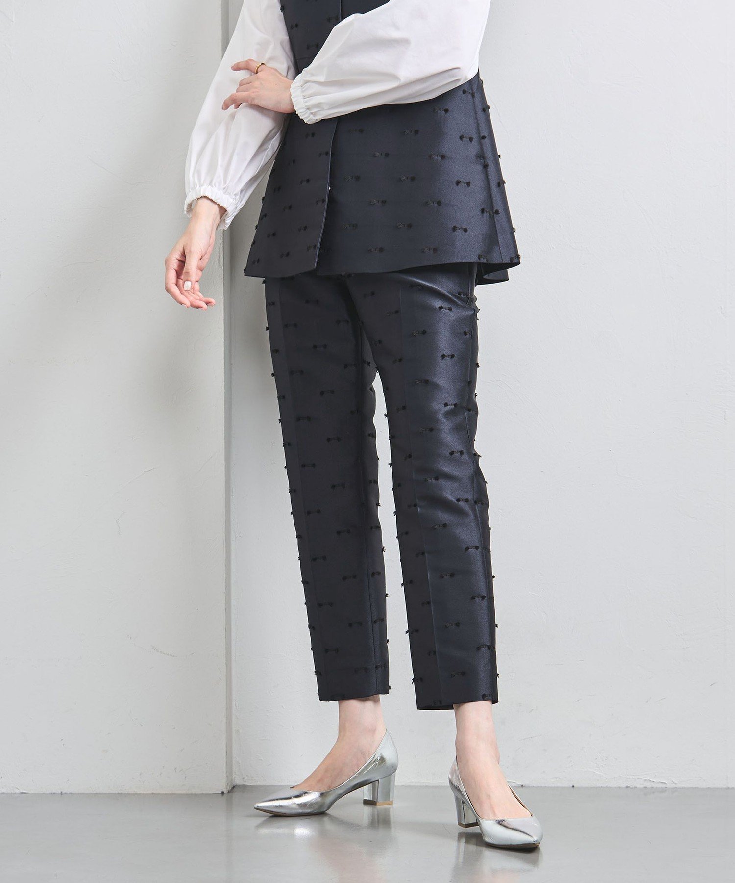 【SALE/50%OFF】UNITED ARROWS リボン カットジャガード パンツ ユナイテッドアローズ アウトレット パンツ スラックス・ドレスパンツ ネ...