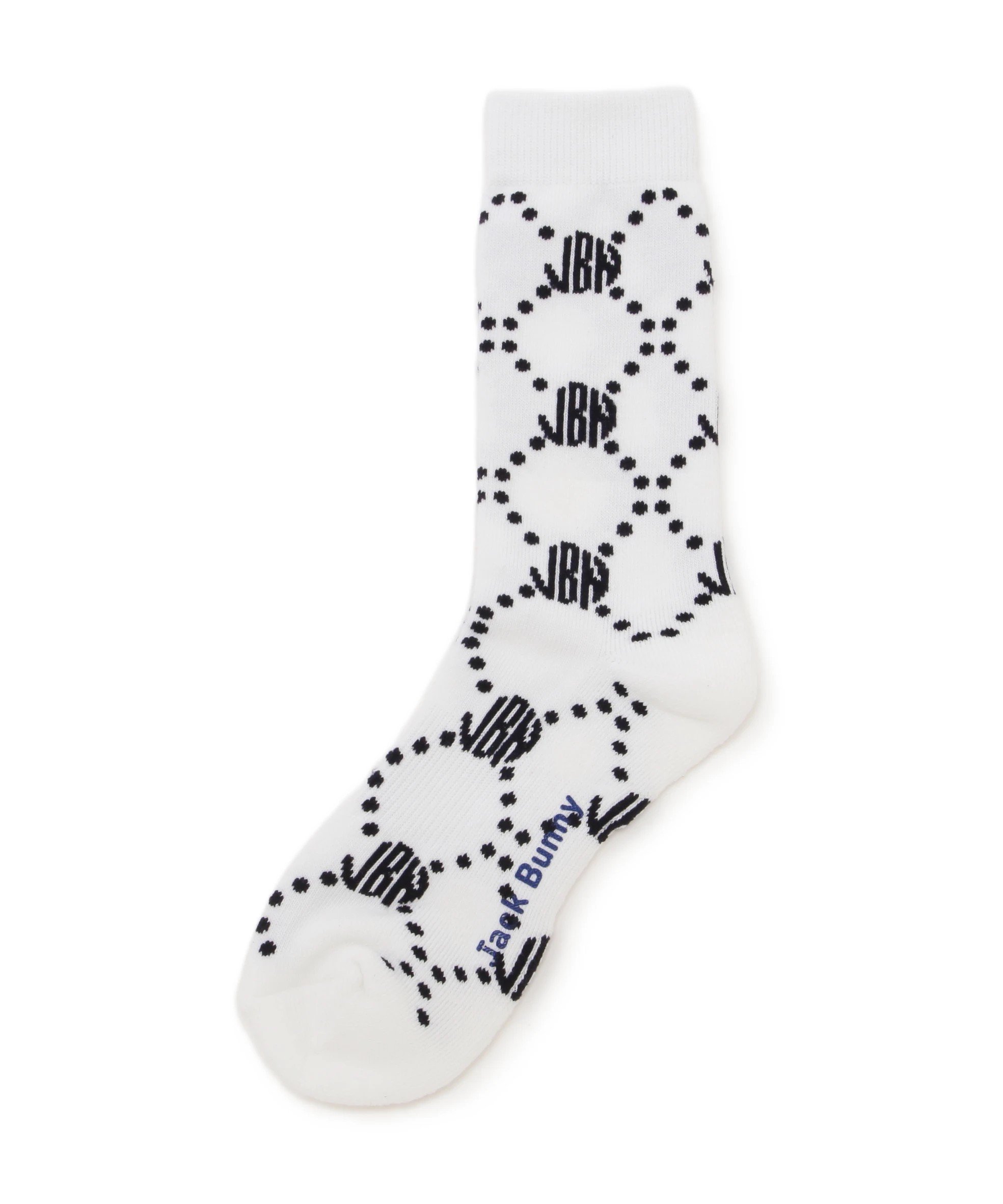 Jack Bunny!! モノグラムミドルソックス (LADIES) ジャックバニー 靴下・レッグウェア 靴下 ネイビー ホワイト