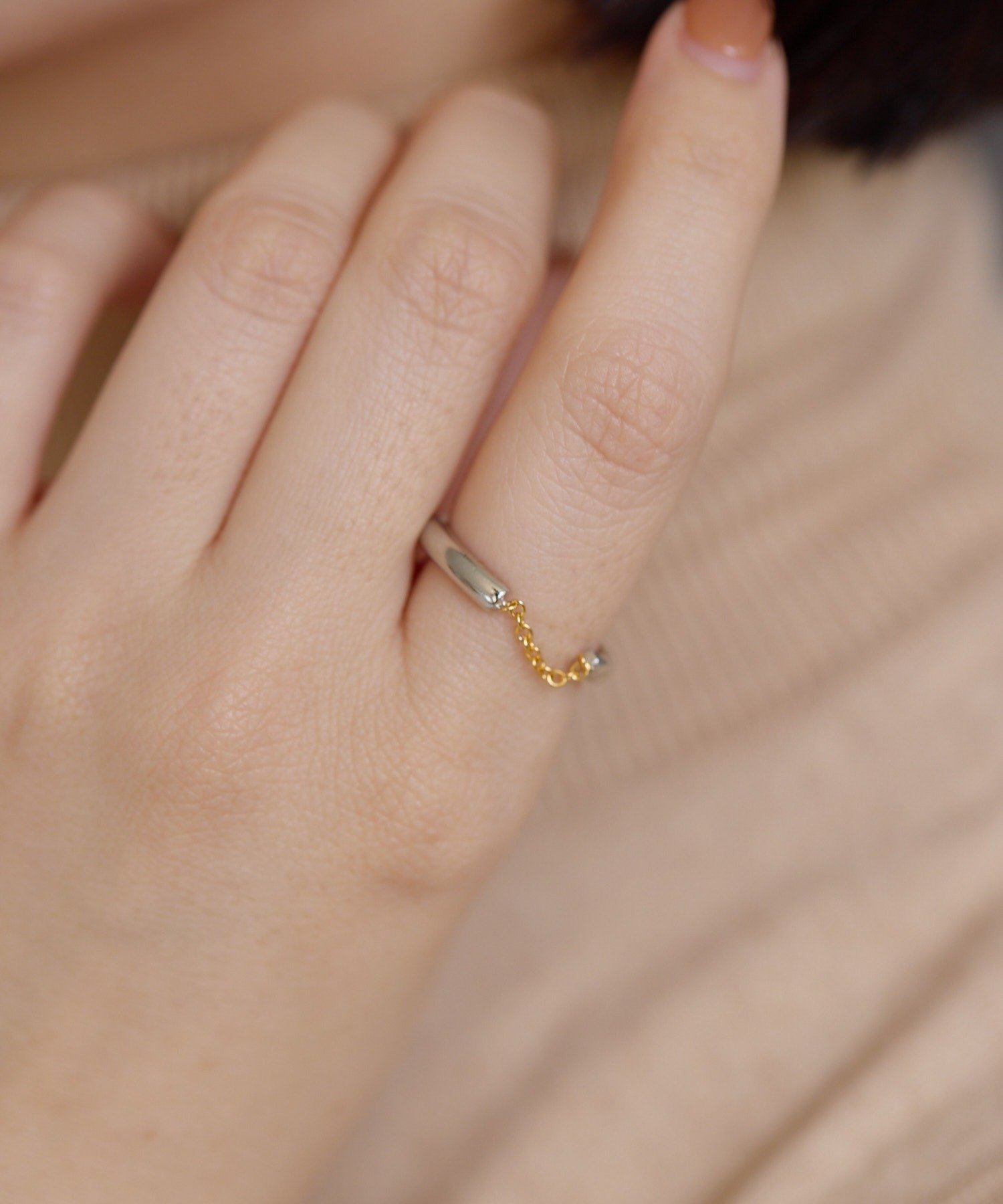 ear PAPILLONNER 《スターリングシルバー使用》フロントチェーンリング イア パピヨネ アクセサリー・腕時計 リング・指輪 シルバー【送料無料】のサムネイル