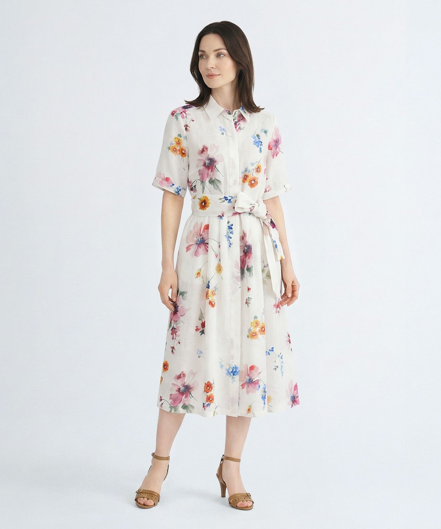 【SALE／50%OFF】SCAPA ビンダフラワーワンピース スキャパ ワンピース・ドレス ドレス ホワイト【送料無料】