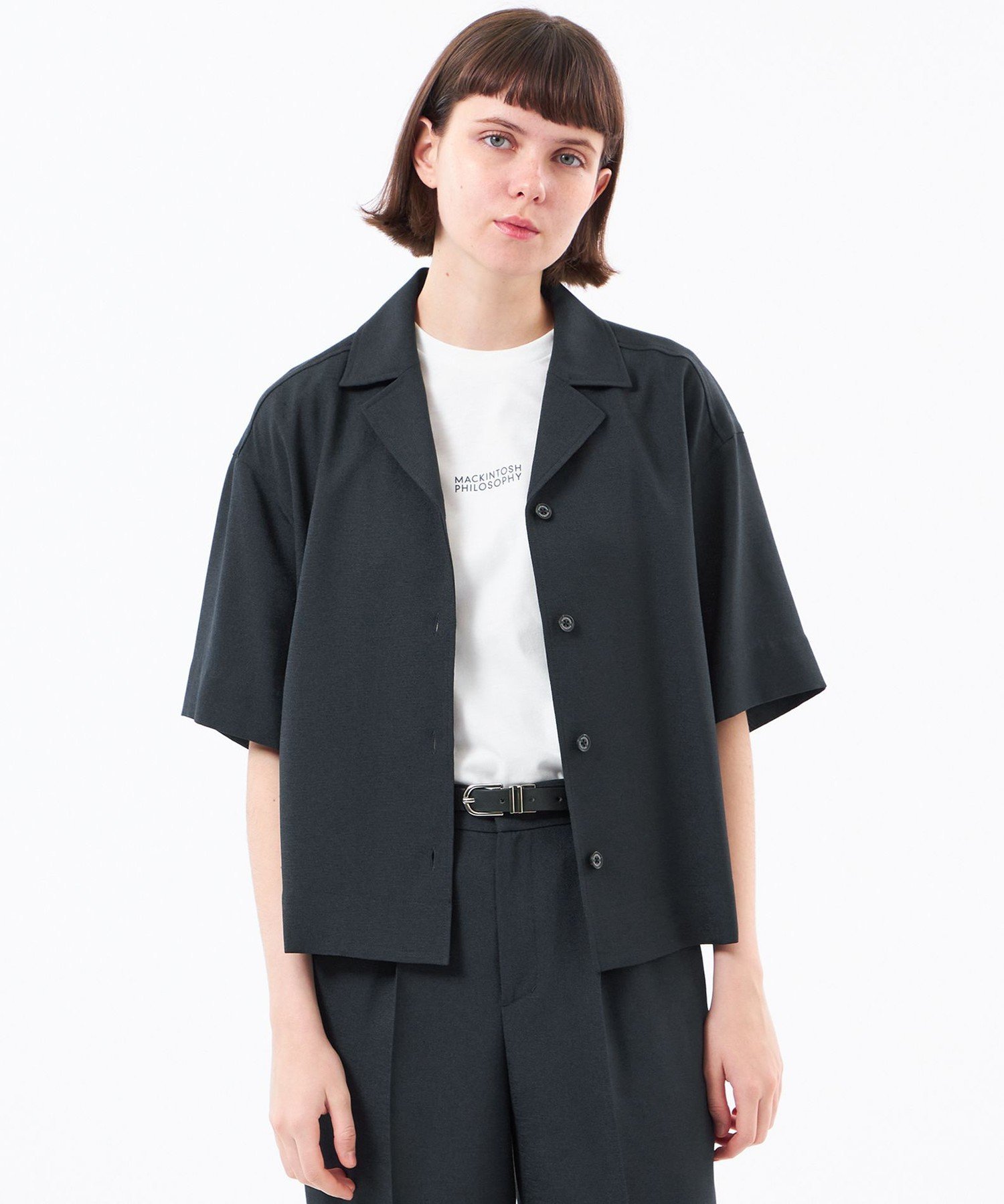【WEB&一部店舗限定】ドライタッチオックスシャツ マッキントッシュ フィロソフィー トップス シャツ・ブラウス ベージュ ネイビー