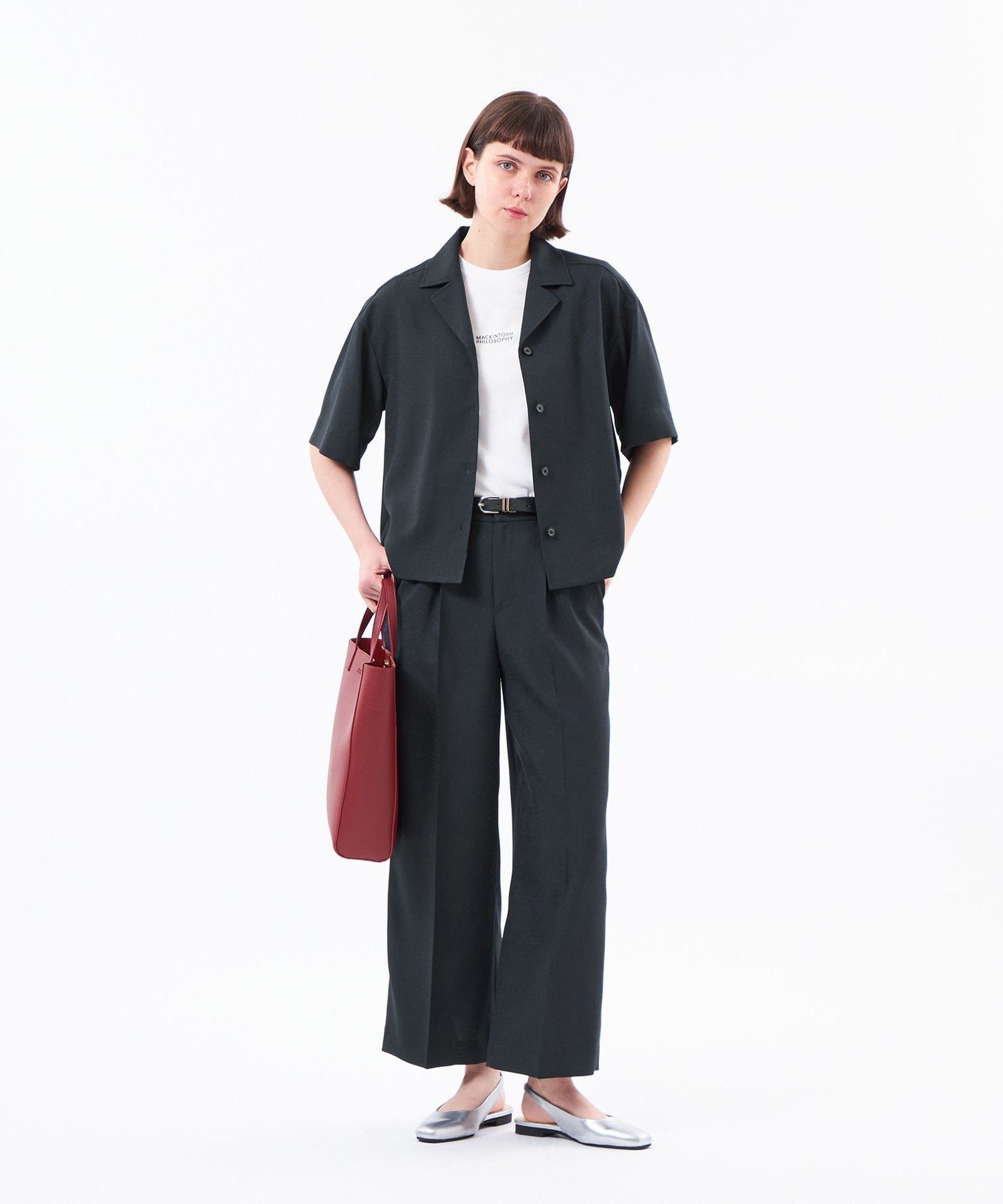 【WEB&一部店舗限定】ドライタッチオックスシャツ マッキントッシュ フィロソフィー トップス シャツ・ブラウス ベージュ ネイビー