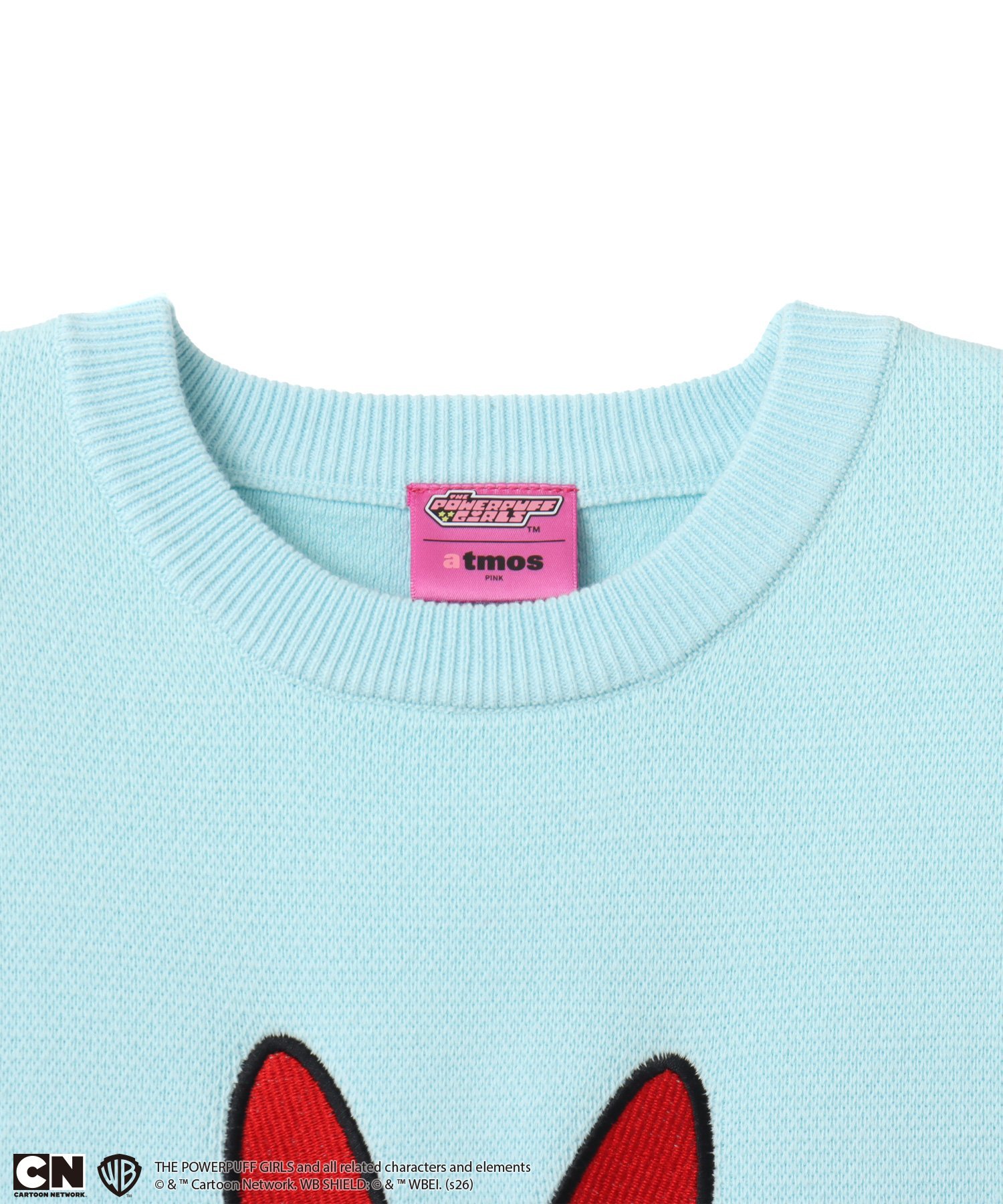 atmos pink The Powerpuff Girls x atmos pink Embroidary Sweater SAX アトモス トップス ニット ブルー