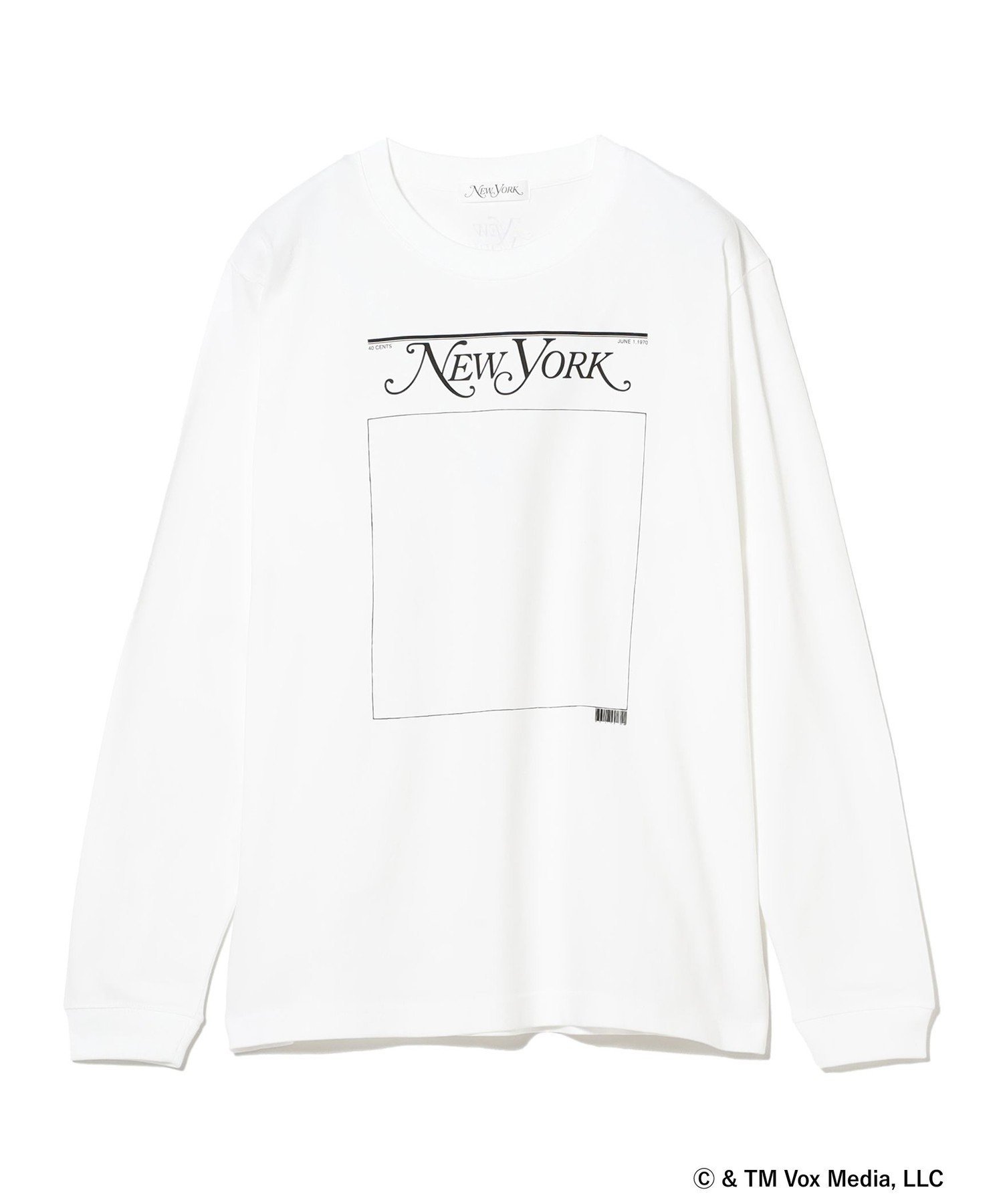 【別注】New York Magazine / ロングスリーブ プリント Tシャツ ビームス アウトレット トップス カットソー・Tシャツ ブラック ホワイト