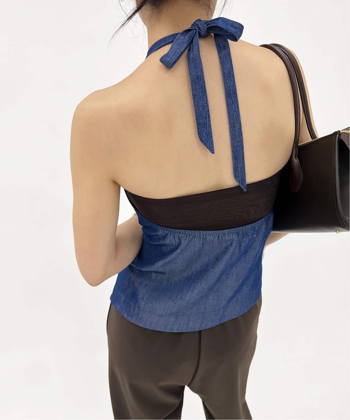 【ESTHE/エステ】Cowl High Neck Top エディット フォー ルル トップス シャツ・ブラウス ネイビー
