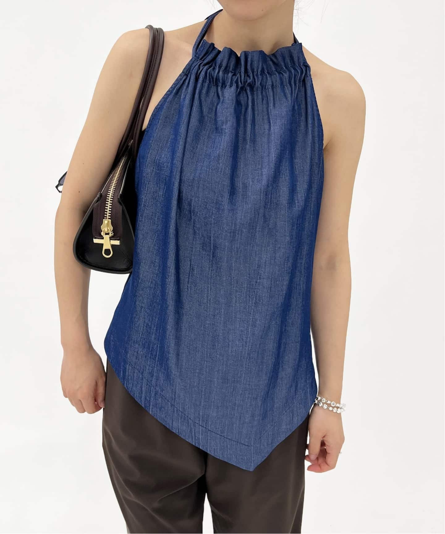 【ESTHE/エステ】Cowl High Neck Top エディット フォー ルル トップス シャツ・ブラウス ネイビー