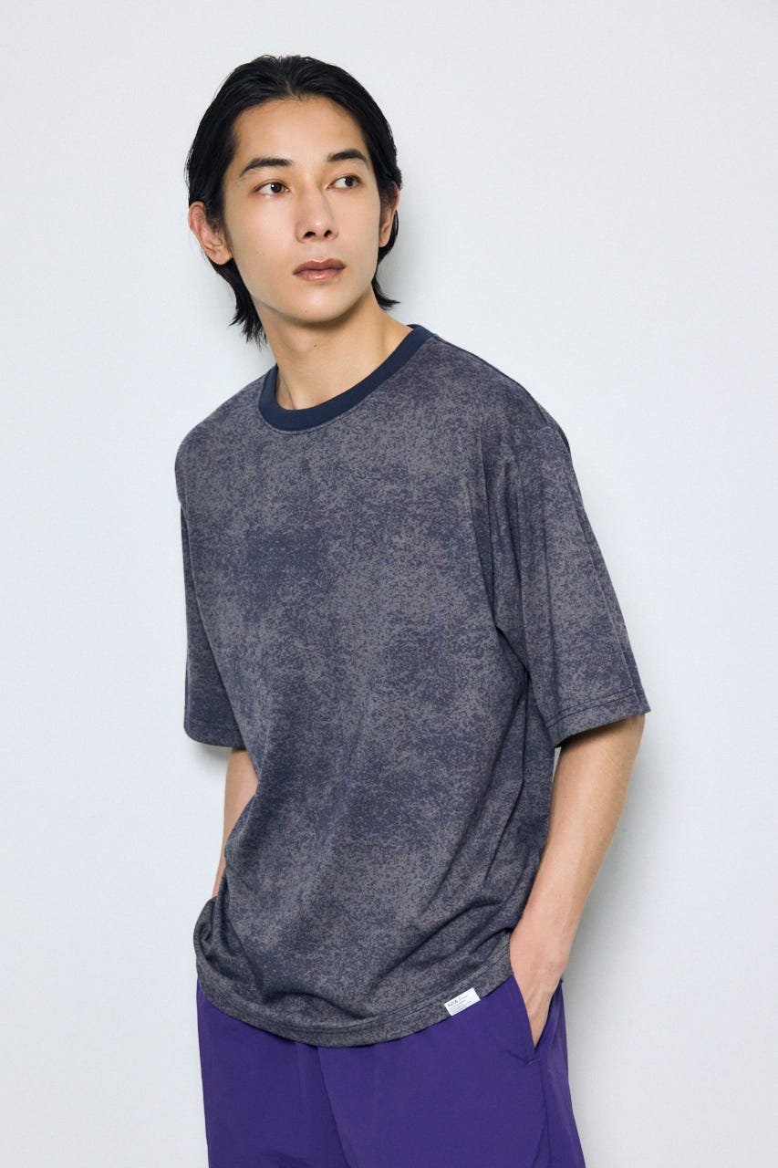総柄半袖TEE アズールバイマウジー トップス カットソー・Tシャツ グレー ネイビー
