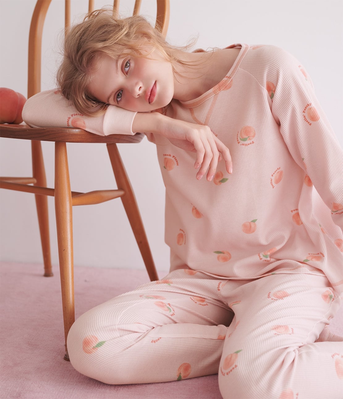 PEACH JOHN 【腹巻き付きで温活にも!】サーマルHARAマキパジャマ ピーチ・ジョン インナー・ルームウェア その他のインナー・ルームウェア ピンク