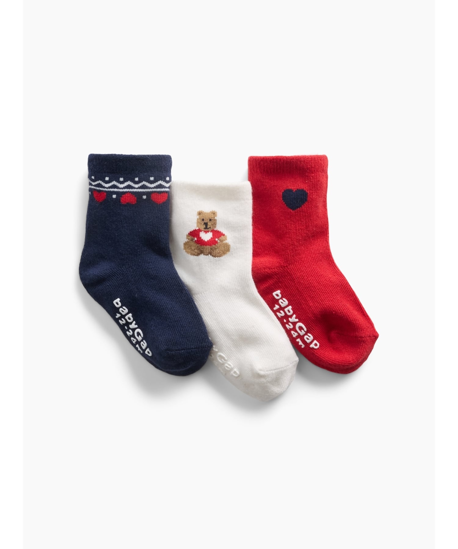 GAP (K)ハート クルーソックス 3足セット (幼児・ベビー) ギャップ 靴下・レッグウェア 靴下