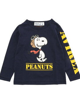 AVIREX 【KID'S/キッズ】×ピーナッツスヌーピーロングスリーヴTシャツ/AVIREX×PEANUTSL/ST-SHIRT アヴィレックス カットソー Tシャツ ネイビー【送料無料】