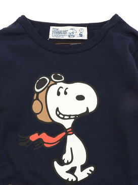 AVIREX 【KID'S/キッズ】×ピーナッツスヌーピーロングスリーヴTシャツ/AVIREX×PEANUTSL/ST-SHIRT アヴィレックス カットソー Tシャツ ネイビー【送料無料】