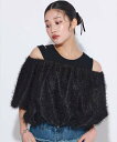 ECLAM タンク付きオフショルプルオーバー ピエロ トップス ノースリーブ・タンクトップ ホワイト ブラック【送料無料】