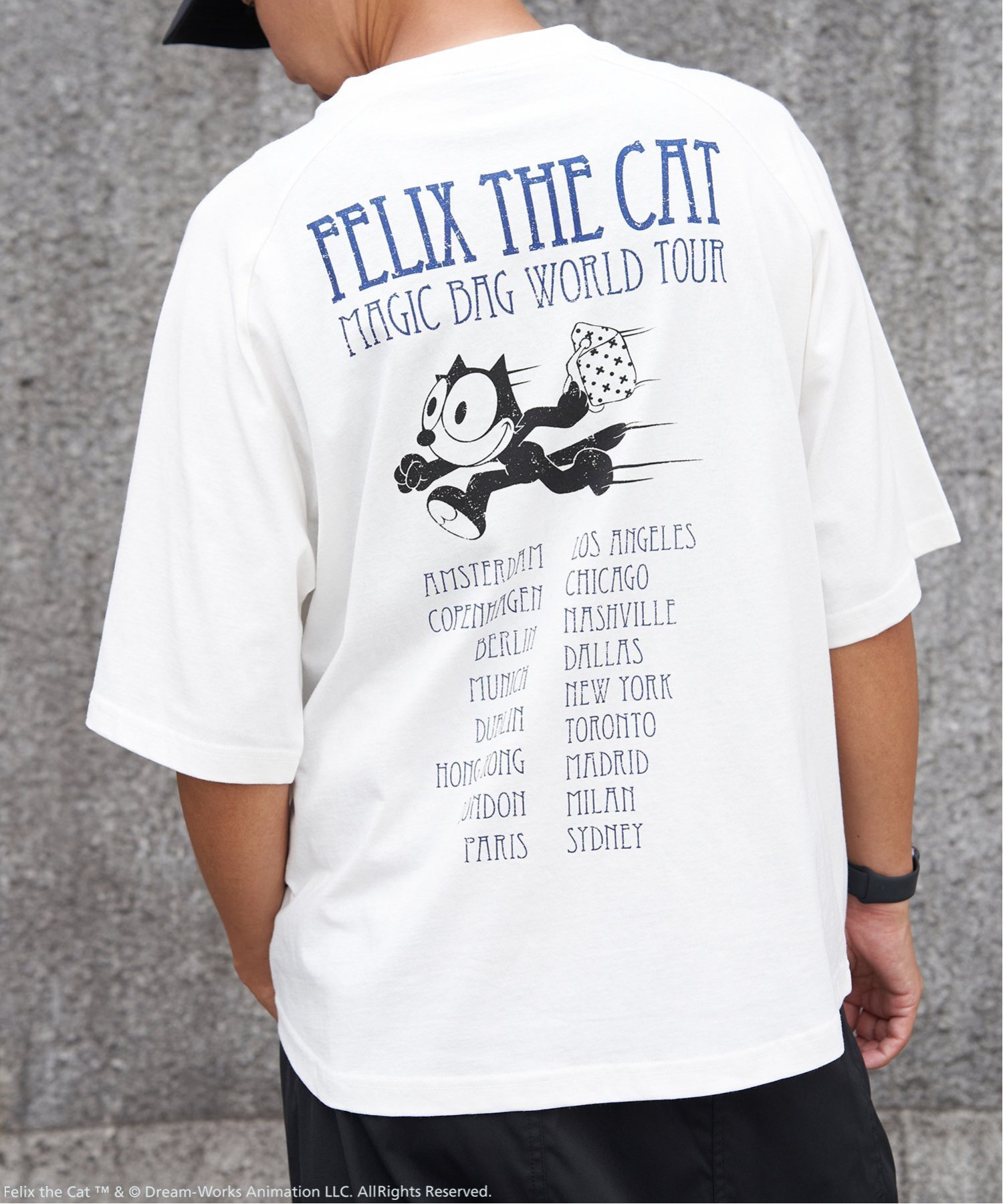 VENCE share style MENs Felix the cat フィリックス・ザ・キャット / ラグランTシャツ ヴァンス エクスチェンジ トップス カットソー・Tシャツ ホワイト グレー
