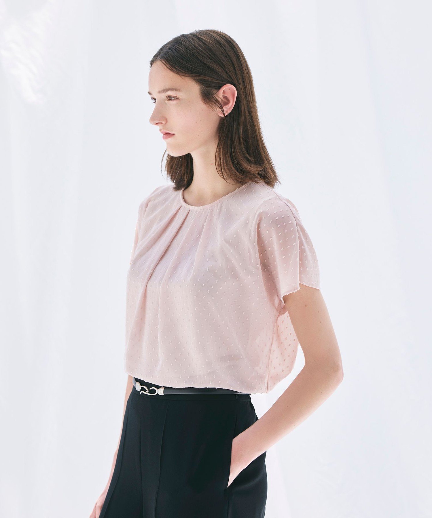 【SALE／28%OFF】Paul Stuart 【ウォッシャブル】カットジョーゼット/フィンリーフライス ブラウス ポ..