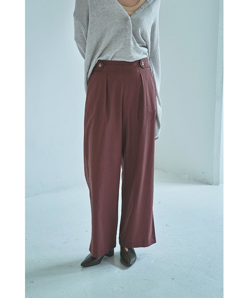 marjour STRETCH LINEN LIKE WIDE PANTS マージュール パンツ その他のパンツ ブラウン