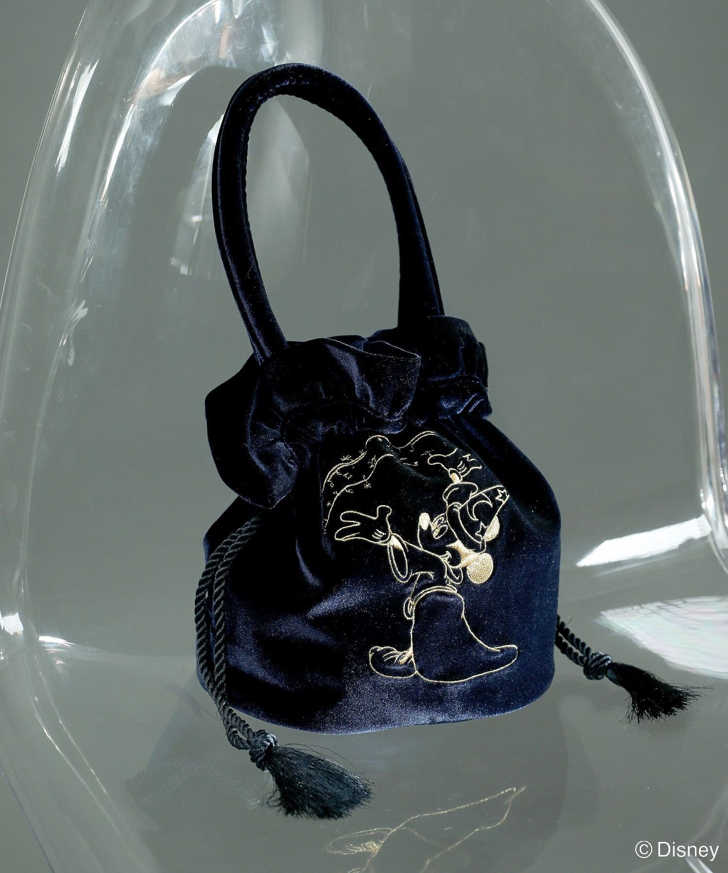 Green Parks FANTASIA/刺繡ベロアミニバッグ グリーンパークス 財布・ポーチ・ケース ポーチ ネイビー【送料無料】のサムネイル