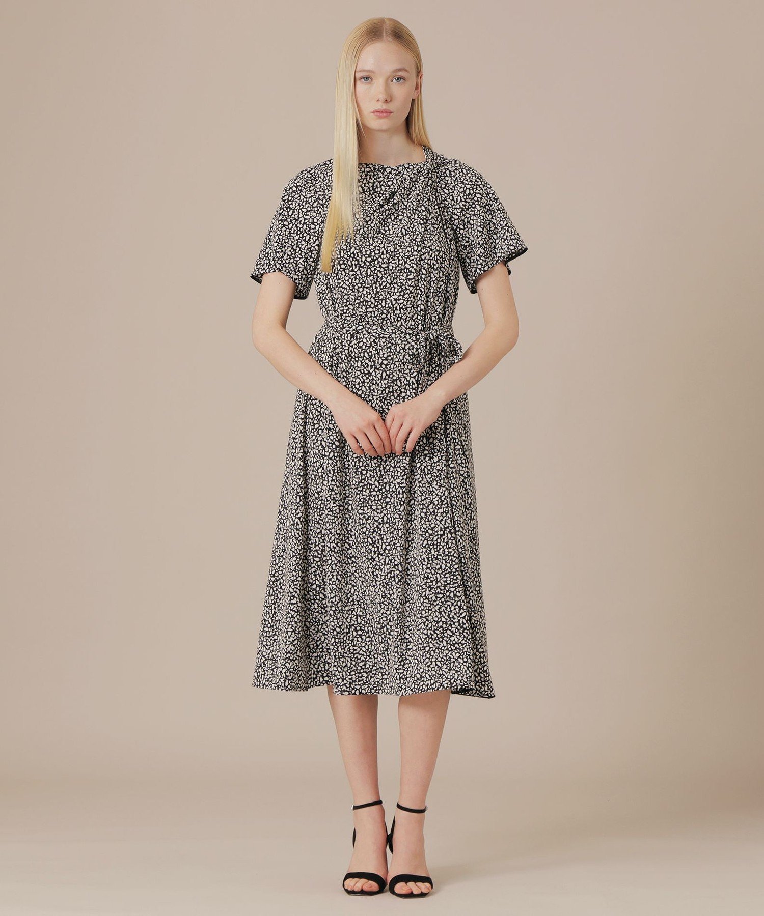 (L Size) 【L】クランブルドットワンピース マッキントッシュ ロンドン ワンピース・ドレス ワンピース ブラック ベージュ