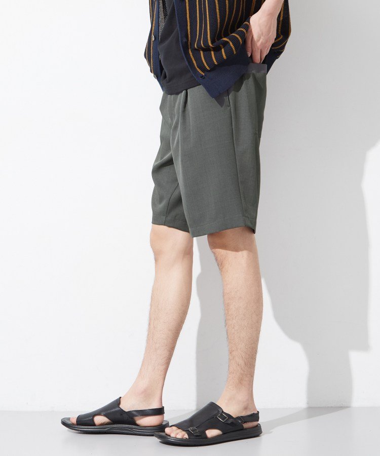 THE SHOP TK 【ベルト要らず/マシンウォッシャブル】ワイドショートイージーパンツ ザ ショップ ティーケー パンツ その他のパンツ ブラウン グレー