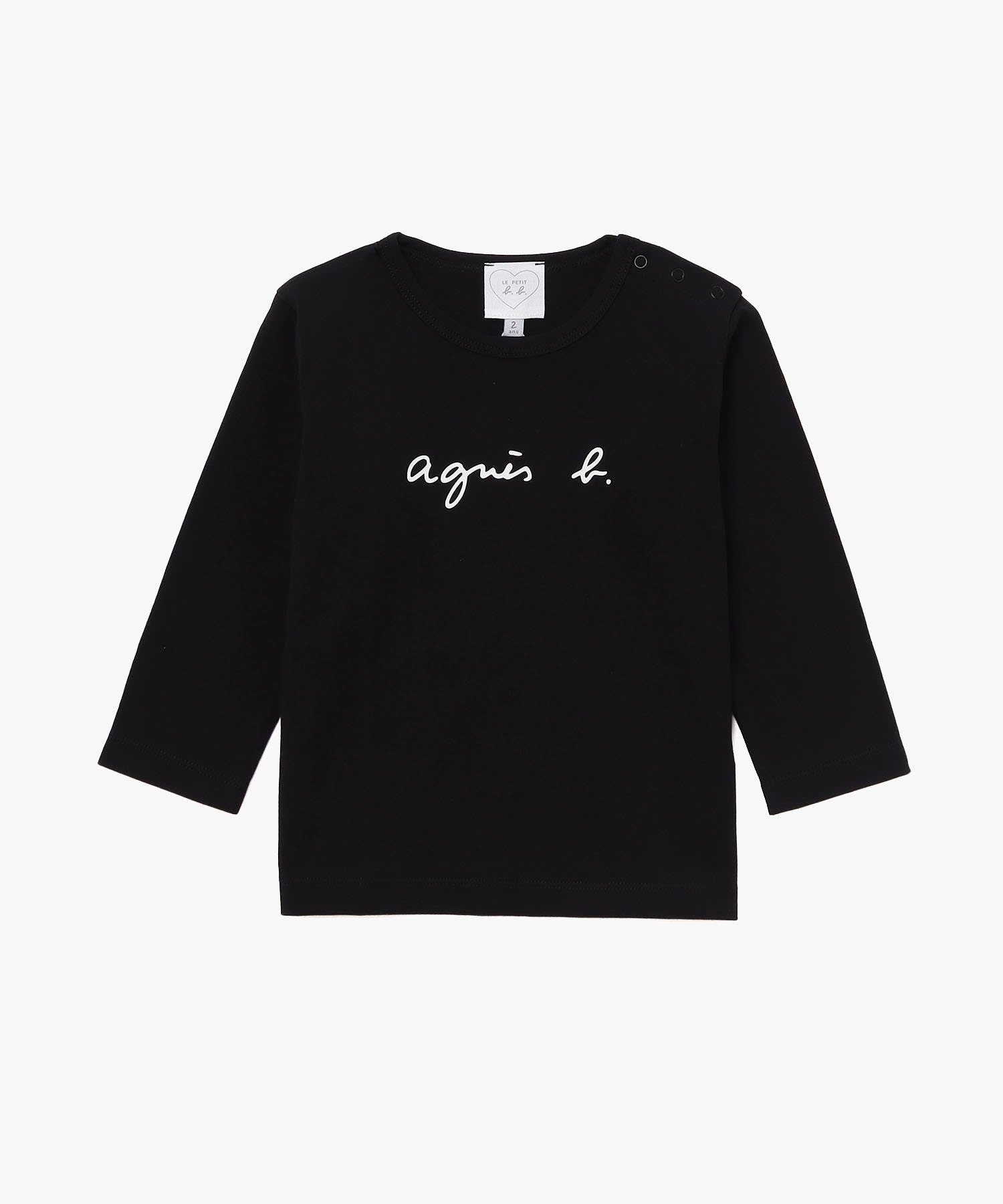 agnes b. ENFANT ベビー ロゴ コットン 長袖 Tシャツ アニエスベー トップス カットソー・Tシャツ ブラック【送料無料】のサムネイル