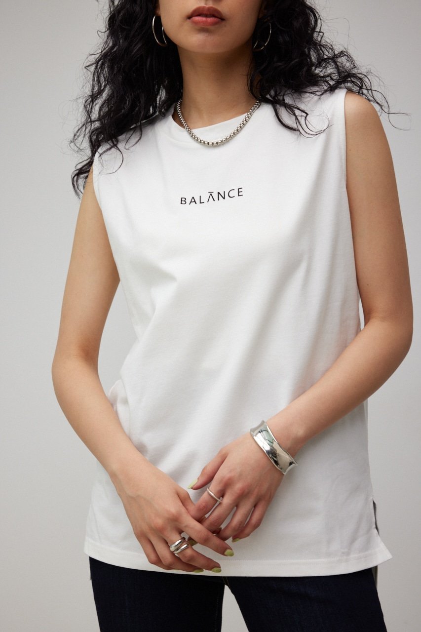 【SALE／30%OFF】AZUL by moussy BALANCEロゴタンクトップ アズールバイマウジー トップス ノースリーブ・タンクトップ ホワイト ブラック ブルーのサムネイル