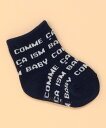 COMME CA ISM ロゴ総柄ソックス コムサイズム マタニティウェア・ベビー用品 その他のベビーグッズ ネイビー ホワイト