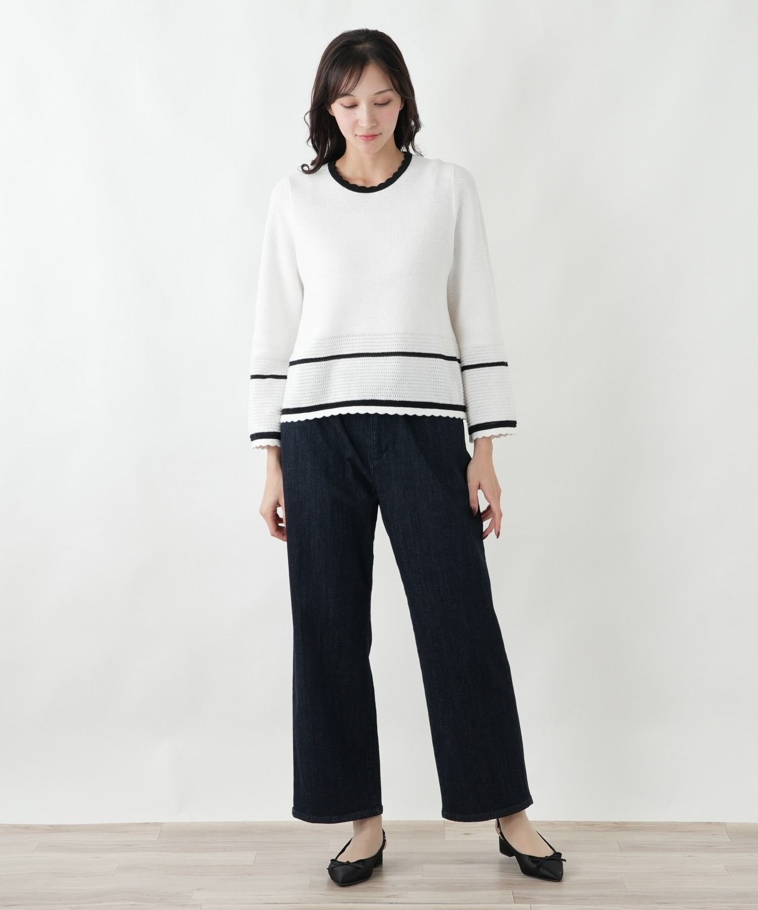 Leilian PLUS HOUSE ジーンズ【BOURGE】 レリアン プラスハウス パンツ ジーンズ・デニムパンツ ネイビー