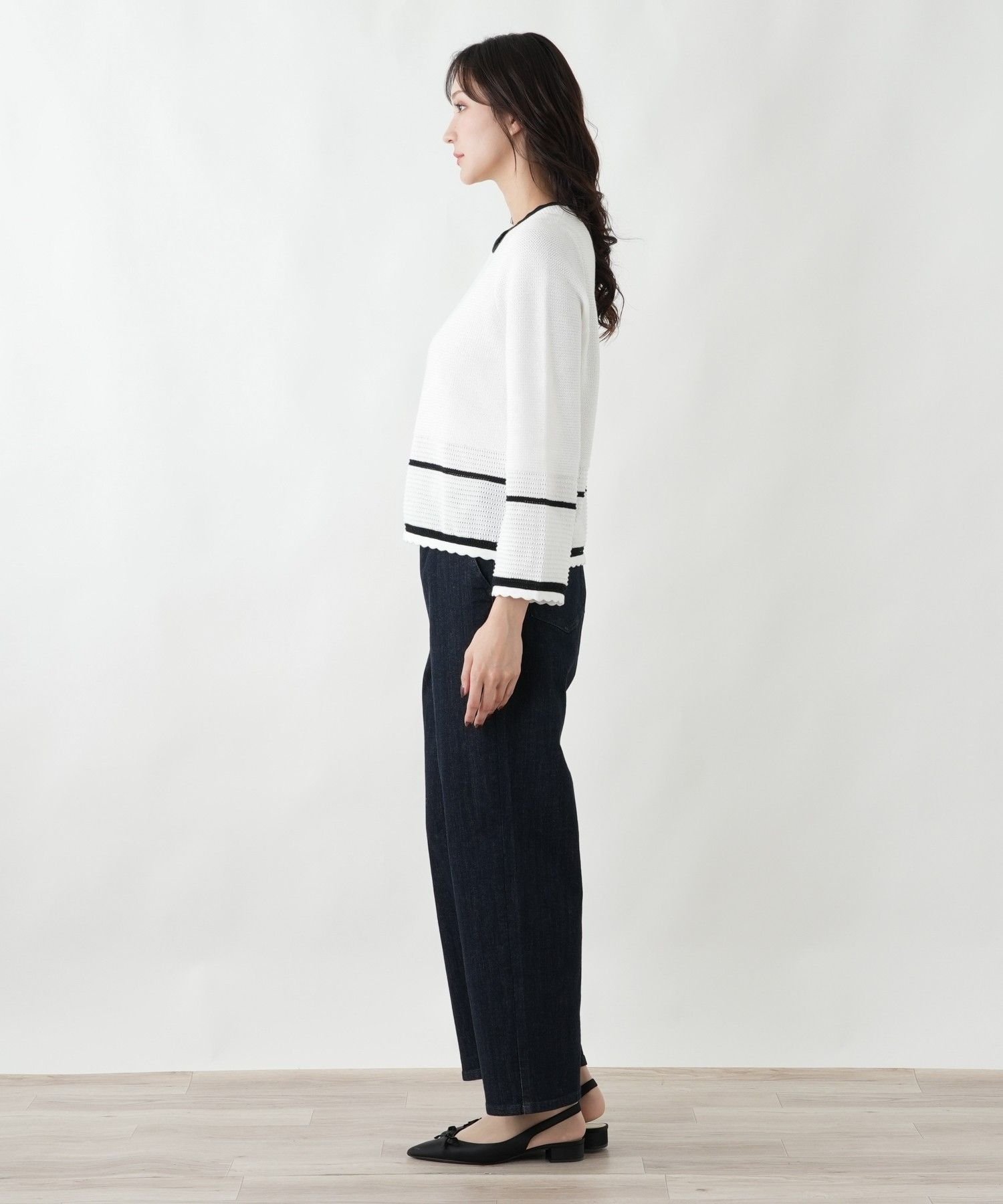 Leilian PLUS HOUSE ジーンズ【BOURGE】 レリアン プラスハウス パンツ ジーンズ・デニムパンツ ネイビー
