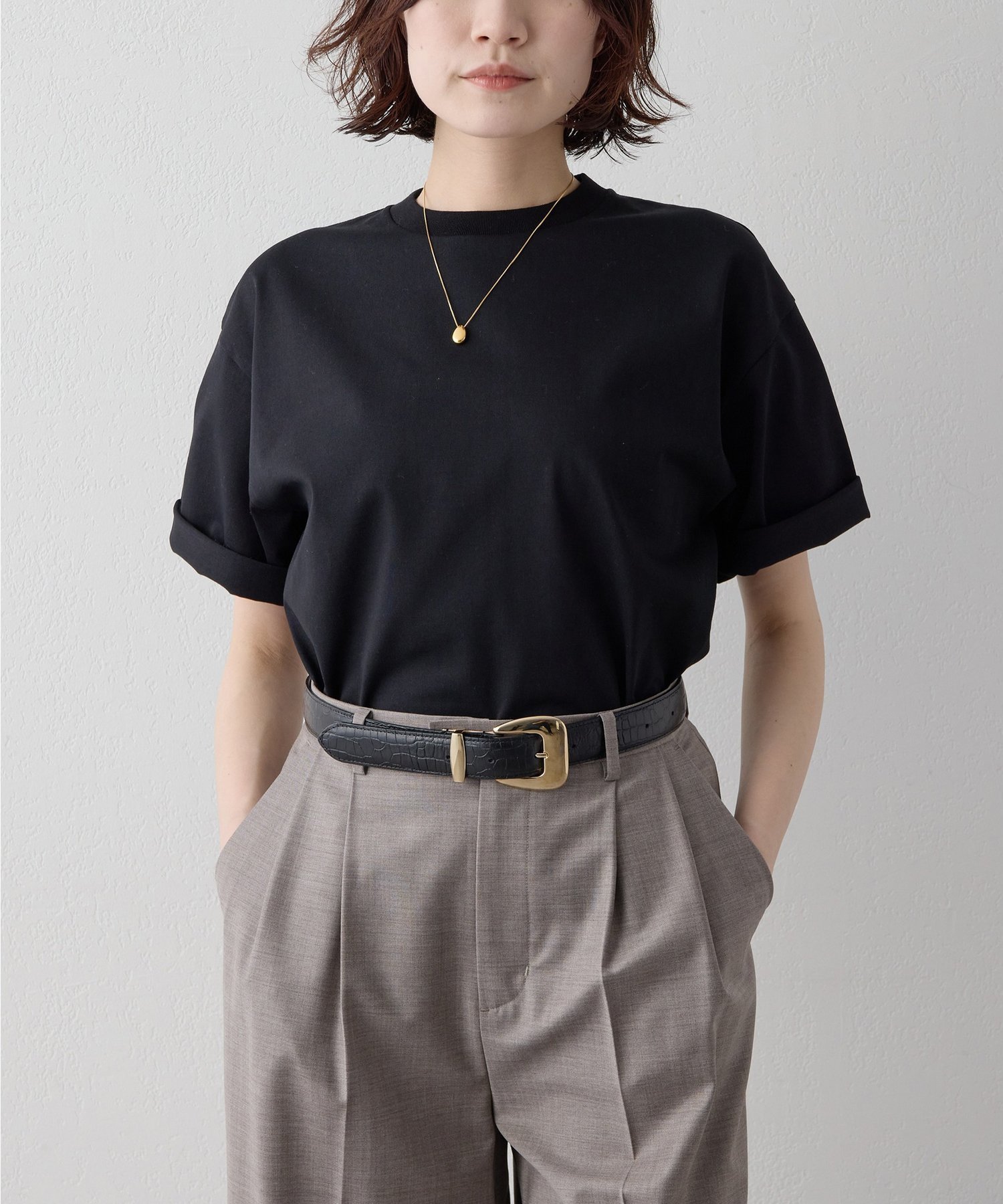 Whim Gazette 【Drawing Numbers】ハイツイストプレーンTシャツ ウィム ガゼット トップス カットソー・Tシャツ ブラック ホワイト【送料無料】
