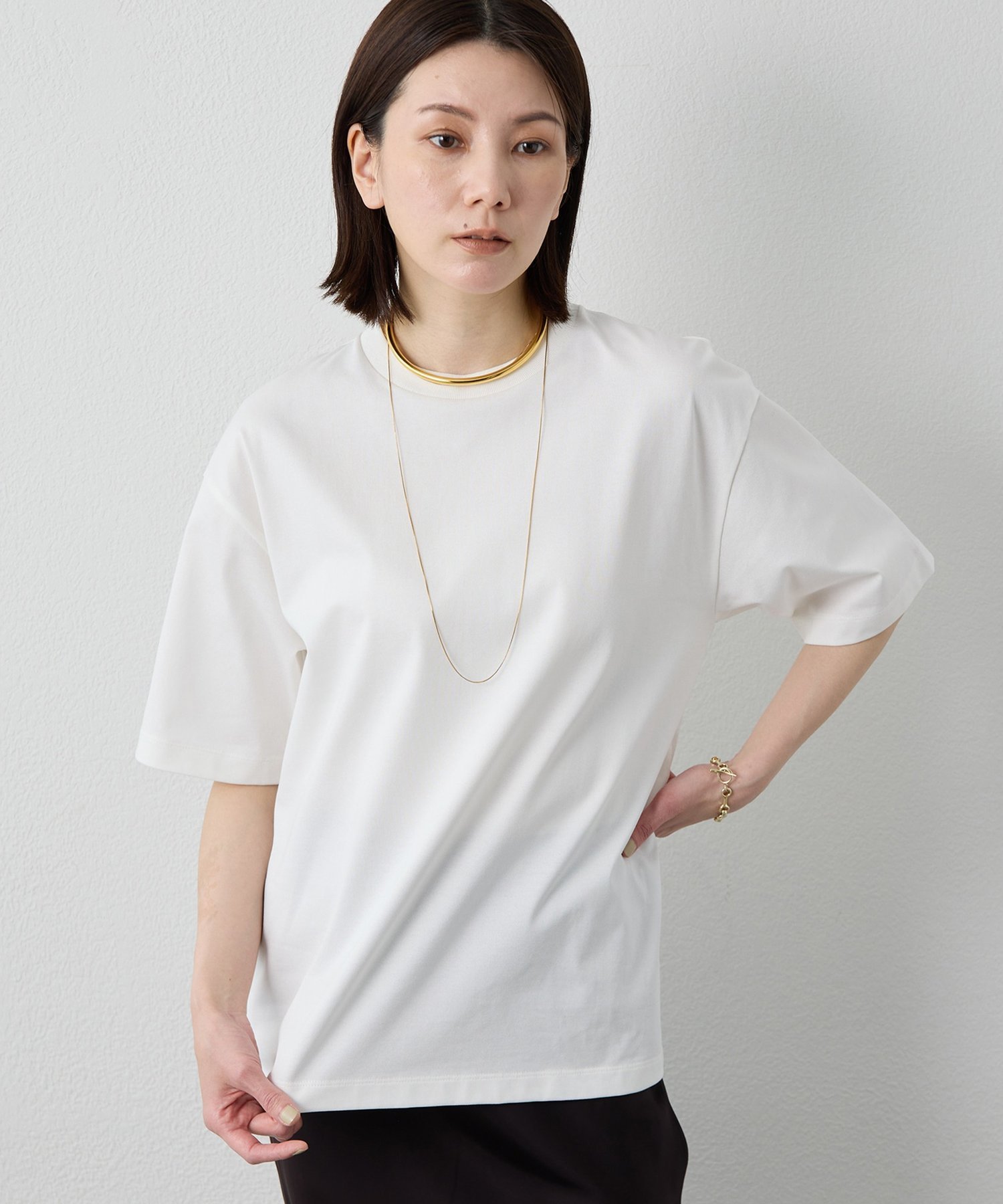 Whim Gazette 【Drawing Numbers】ハイツイストプレーンTシャツ ウィム ガゼット トップス カットソー・Tシャツ ブラック ホワイト【送料無料】
