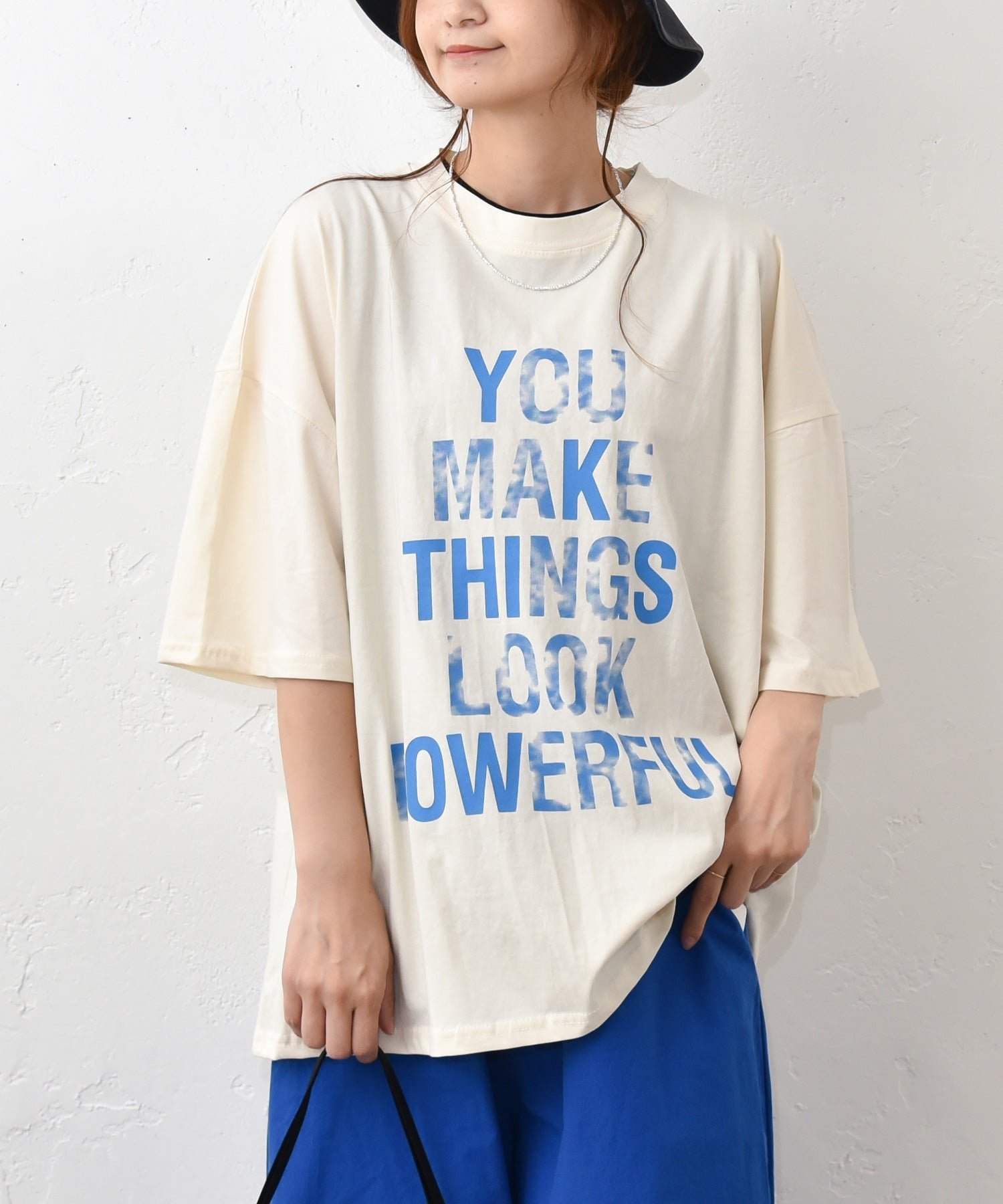 in the Market IN THE MARKET｜ヴィンテージ TロゴプリントT [[C-2584]][C] ハグハグ トップス カットソー・Tシャツ ネイビー ブラック ホワイト