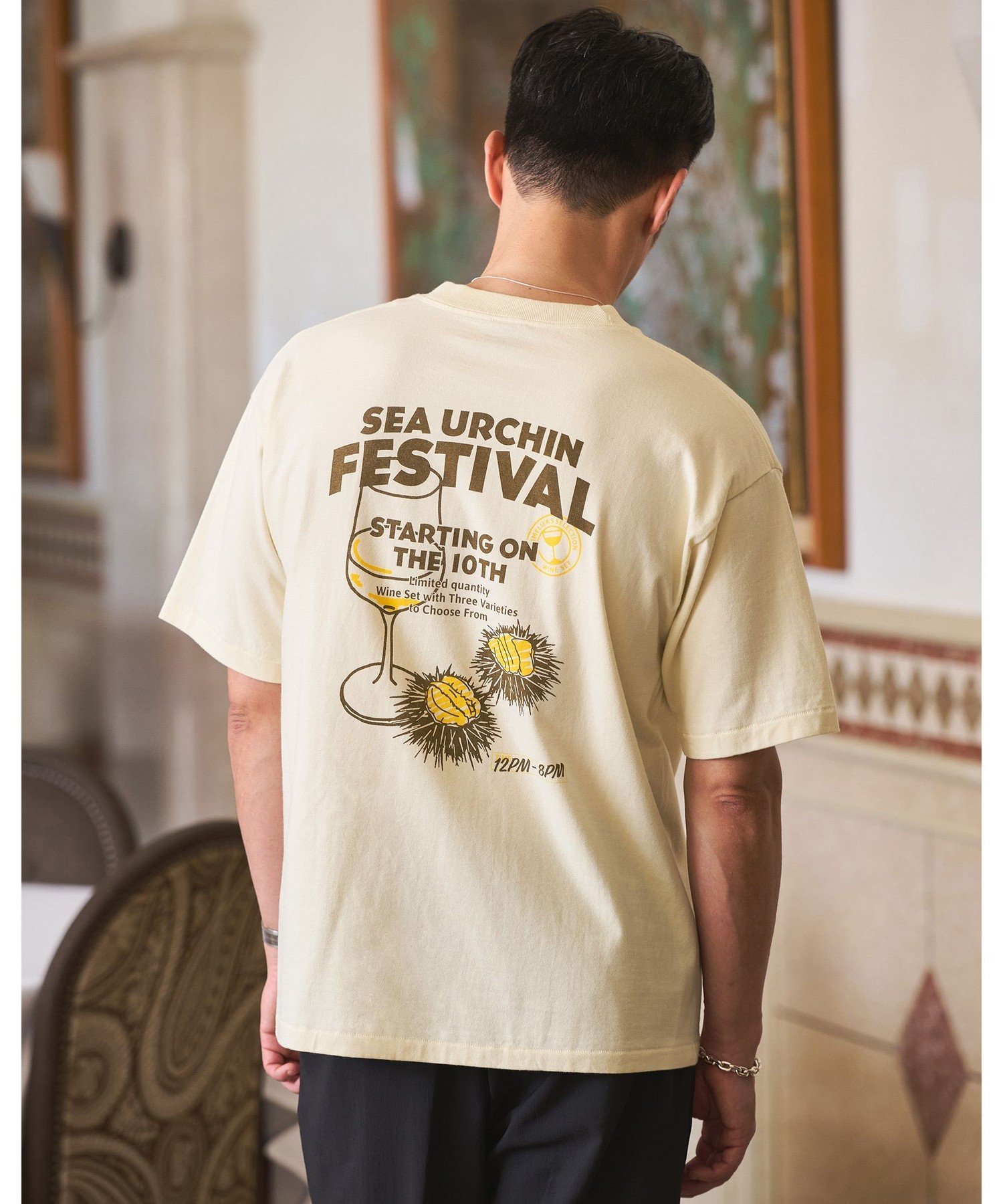 【別注】＜SCREEN STARS＞GLR シーフード 半袖 Tシャツ ユナイテッドアローズ グリーンレーベルリラクシング トップス カットソー・Tシャツ ホワイト ベージュ