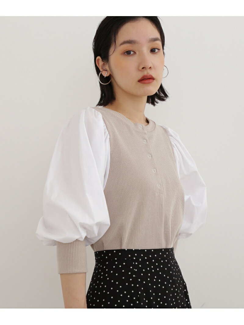 NATURAL BEAUTY BASIC 2WAYボリュームスリーブドッキングプルオーバー ナチュラ ...