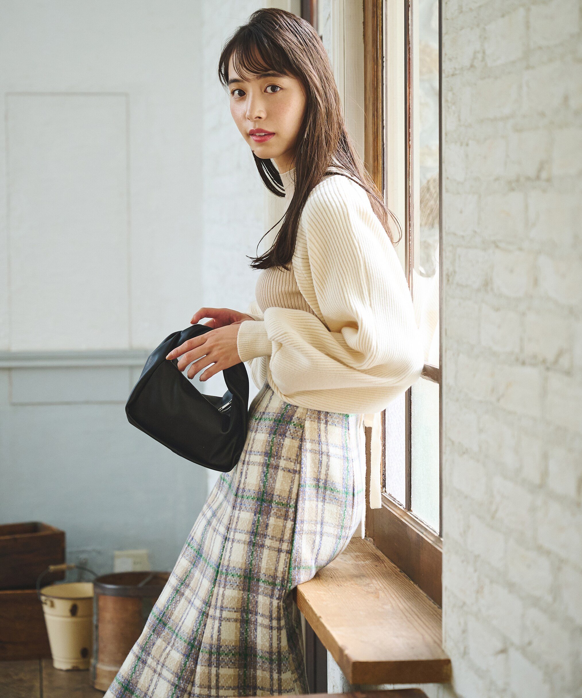 【SALE／50%OFF】FREE'S MART [Sシリーズ対応商品]ツイードチェックマーメイドスカート フリーズ マート スカート その他のスカート グリーン ベージュ イエローのサムネイル