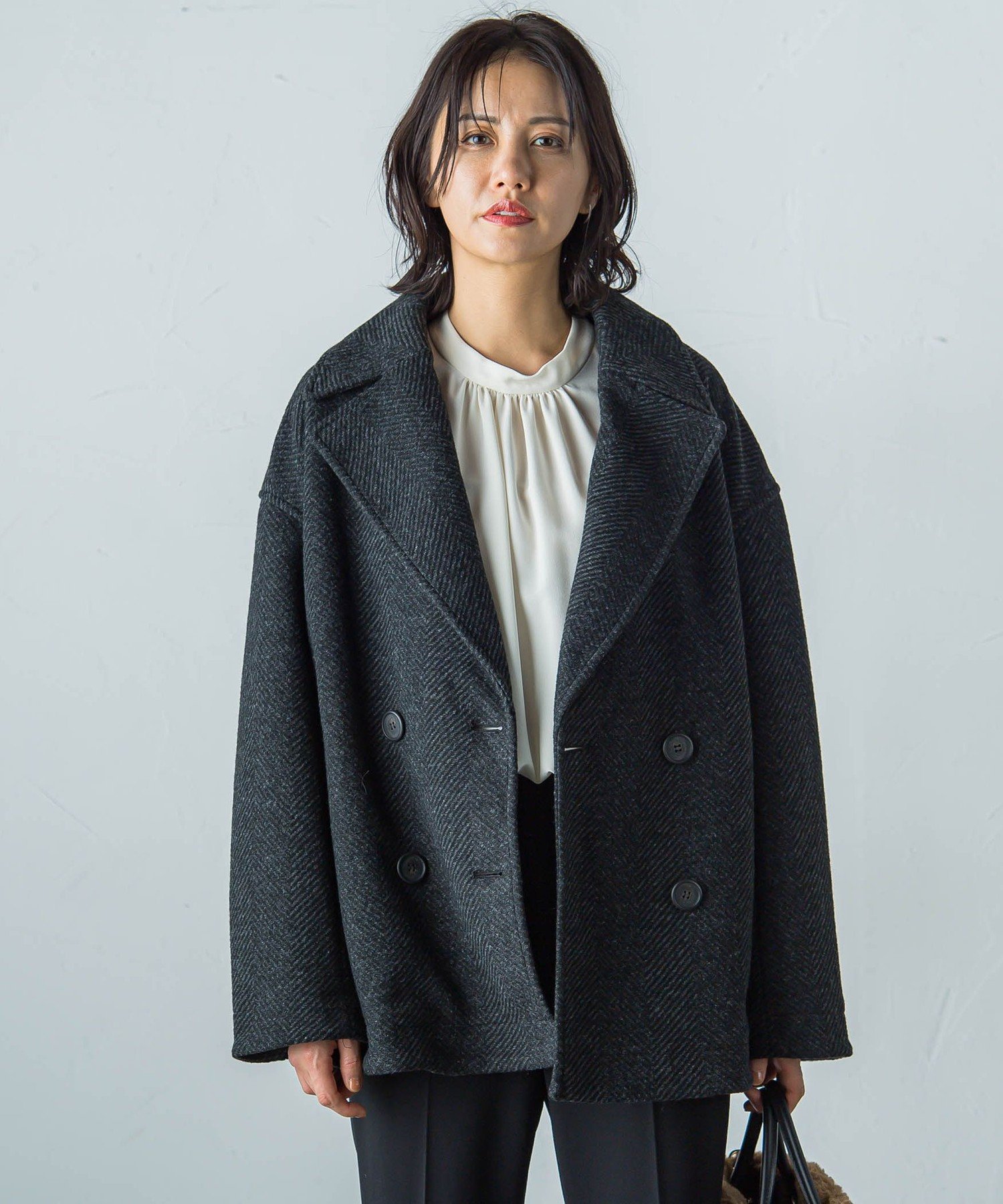 【SALE/30%OFF】LAUTREAMONT 【WEB&一部店舗限定】スライバーボンディングヘリンボーンコート ロートレアモン ジャケット・アウター その他のジャケット・アウター グレー ブラウン【送料無料】