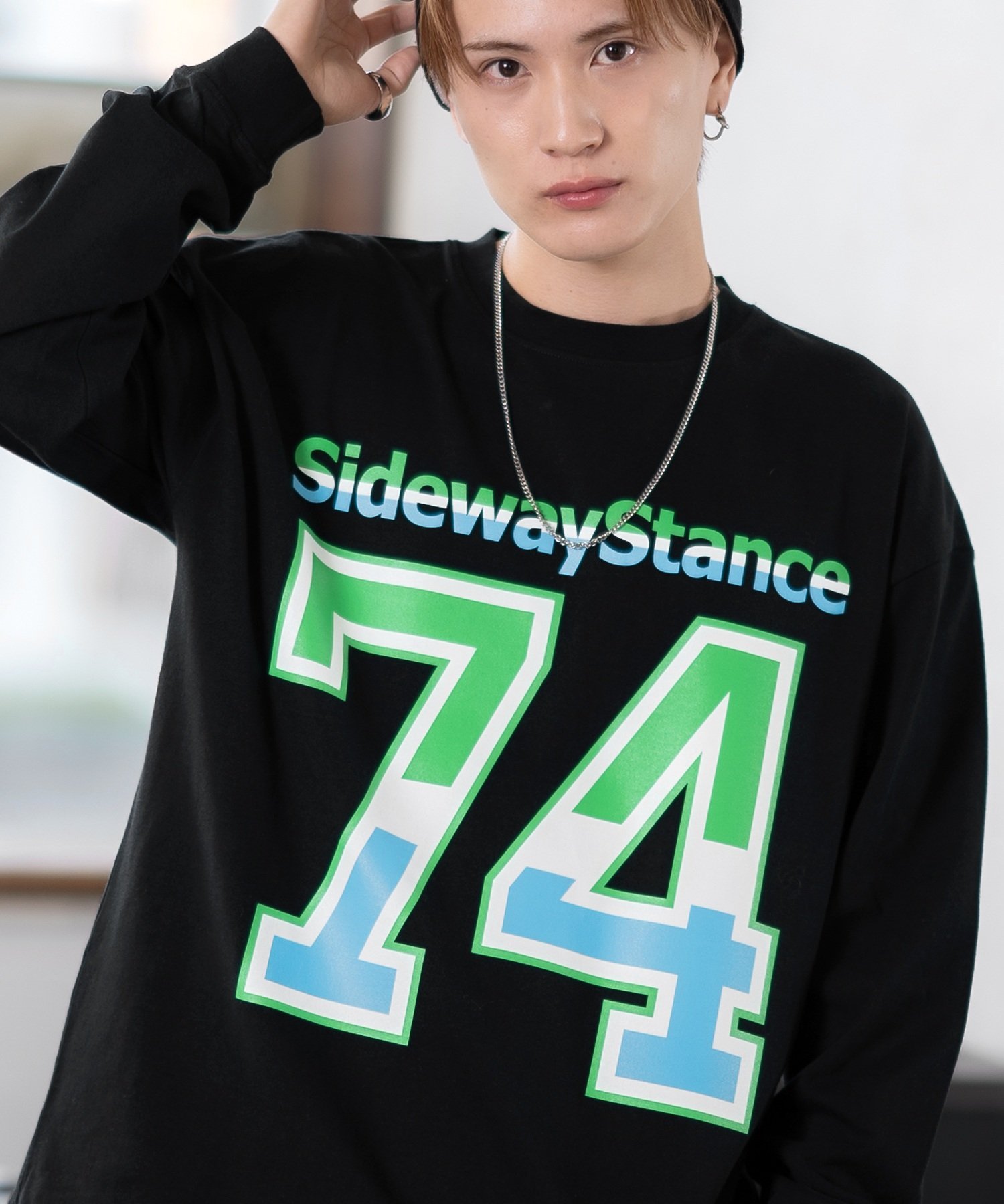 【SALE／42%OFF】SIDEWAY STANCE SIDEWAY STANCE サイドウェイスタンス オリジナルプリント ナンバリング 長袖Tシャツ インプローブス トップス カットソー・Tシャツ ブラック ホワイト