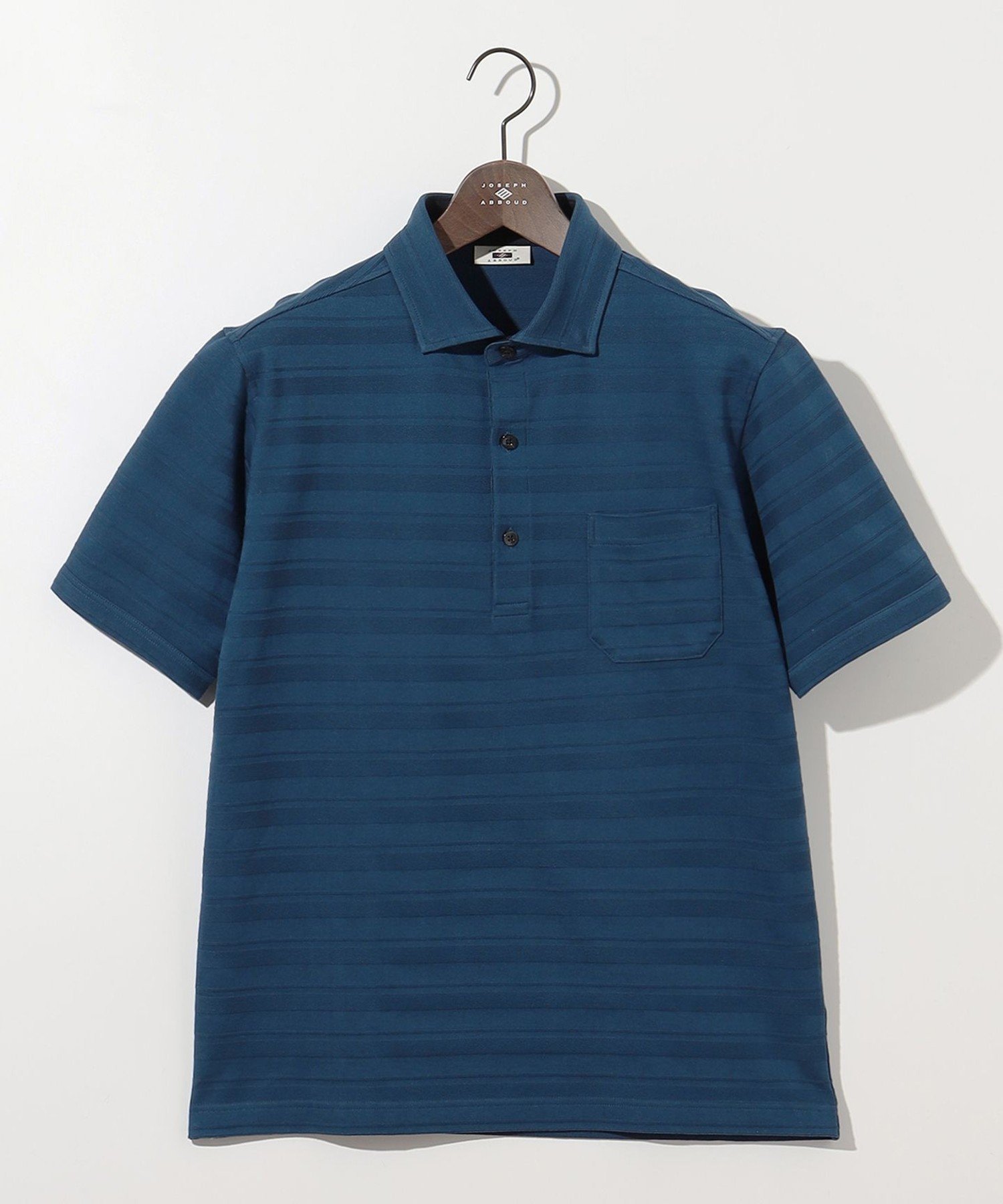 JOSEPH ABBOUD クールビズ【キングサイズ・オーガニックコットン使用・日本素材】リンクスボーダー ポロシャツ ジョセフアブード トップス ポロシャツ ホワイト【送料無料】