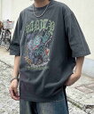 Confirm Confirm ヴィンテージライク レトロプリント アソートロックTシャツ シフォン トップス カットソー・Tシャツ ブラック ブラウン【送料無料】