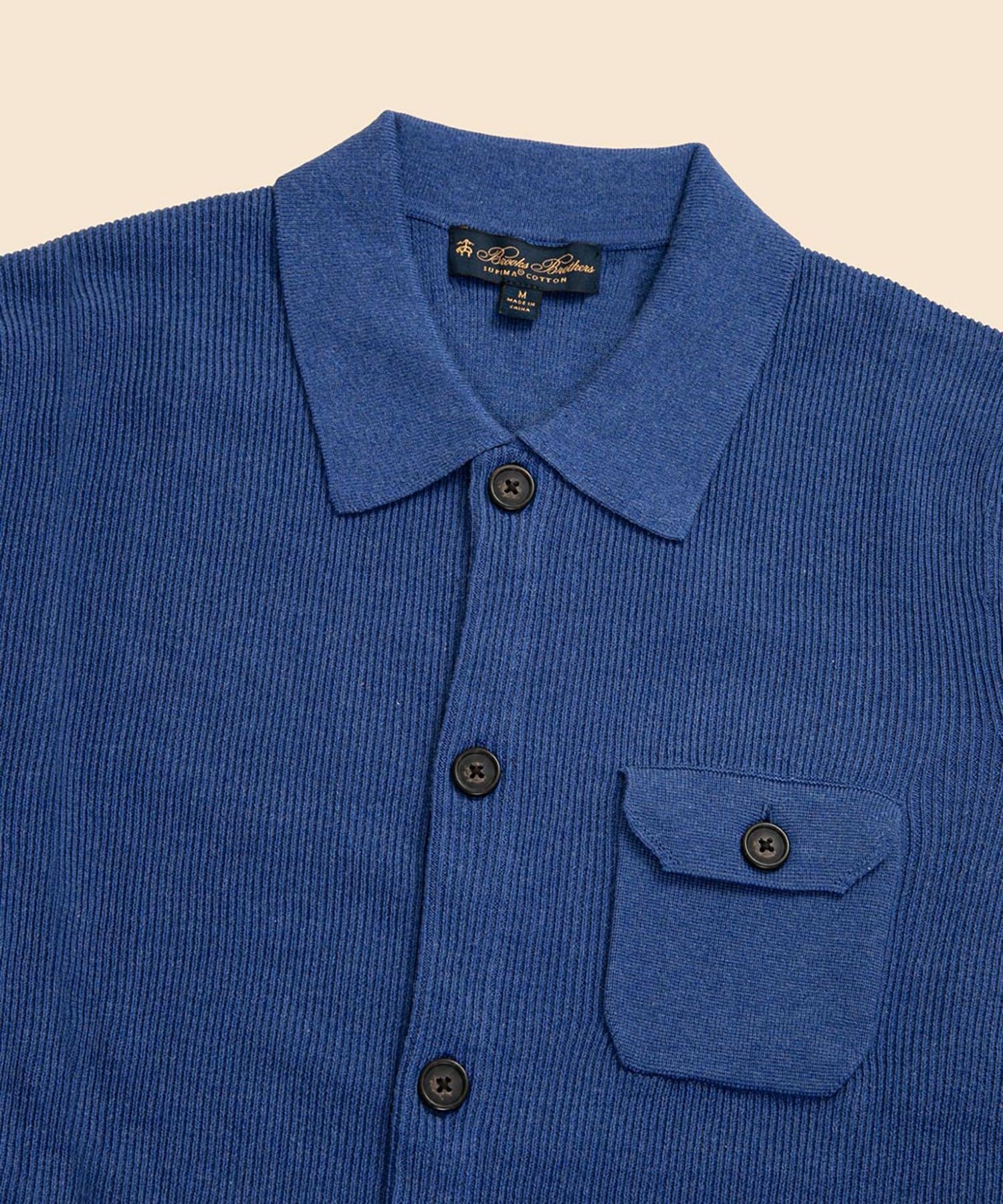 【SALE／45%OFF】BROOKS BROTHERS スーピマコットン リブニット チョアジャケットセーター ブルックス ブラザーズ トップス カーディガン ブルー グレー【送料無料】