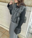 La-gemme チュールフリルセットアップ ラジュール トップス その他のトップス グレー ホワイト ブラック カーキグリーン【送料無料】