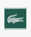 LACOSTE ワニロゴジャカードハンカチタオル ラコステ ファッション雑貨 ハンカチ・ハンドタオル グリーン ホワイト