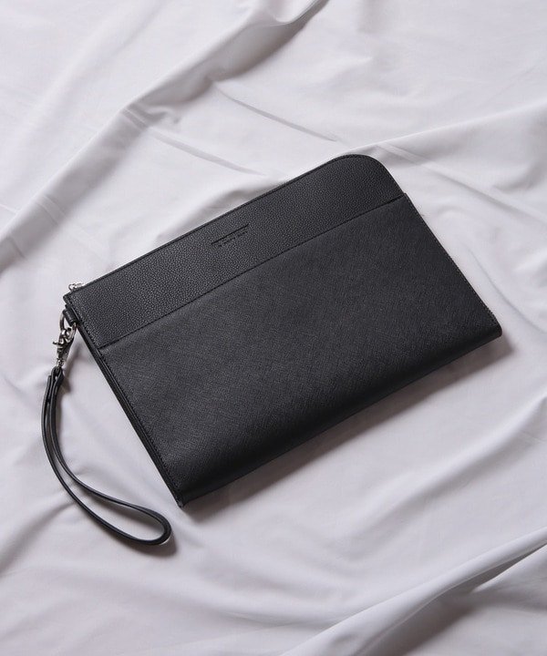 【SALE／50%OFF】UNION STATION サフィアーノレザークラッチバッグ メンズ ビギ バッグ クラッチバッグ ブラック