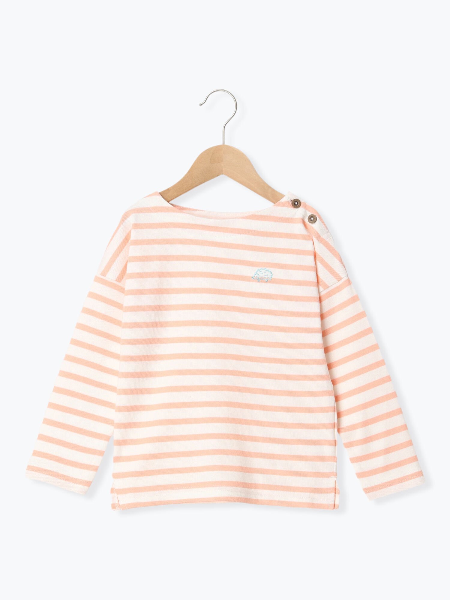 【SALE／51%OFF】Samansa Mos2 Lagom ハリネズミ刺繍ボーダーカットソー サマンサモスモス トップス カットソー・Tシャツ グリーン パープル オレンジのサムネイル