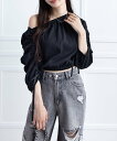 【SALE/37%OFF】clear マルチway袖シャーリングブラウス クリア トップス シャツ・ブラウス ブラック