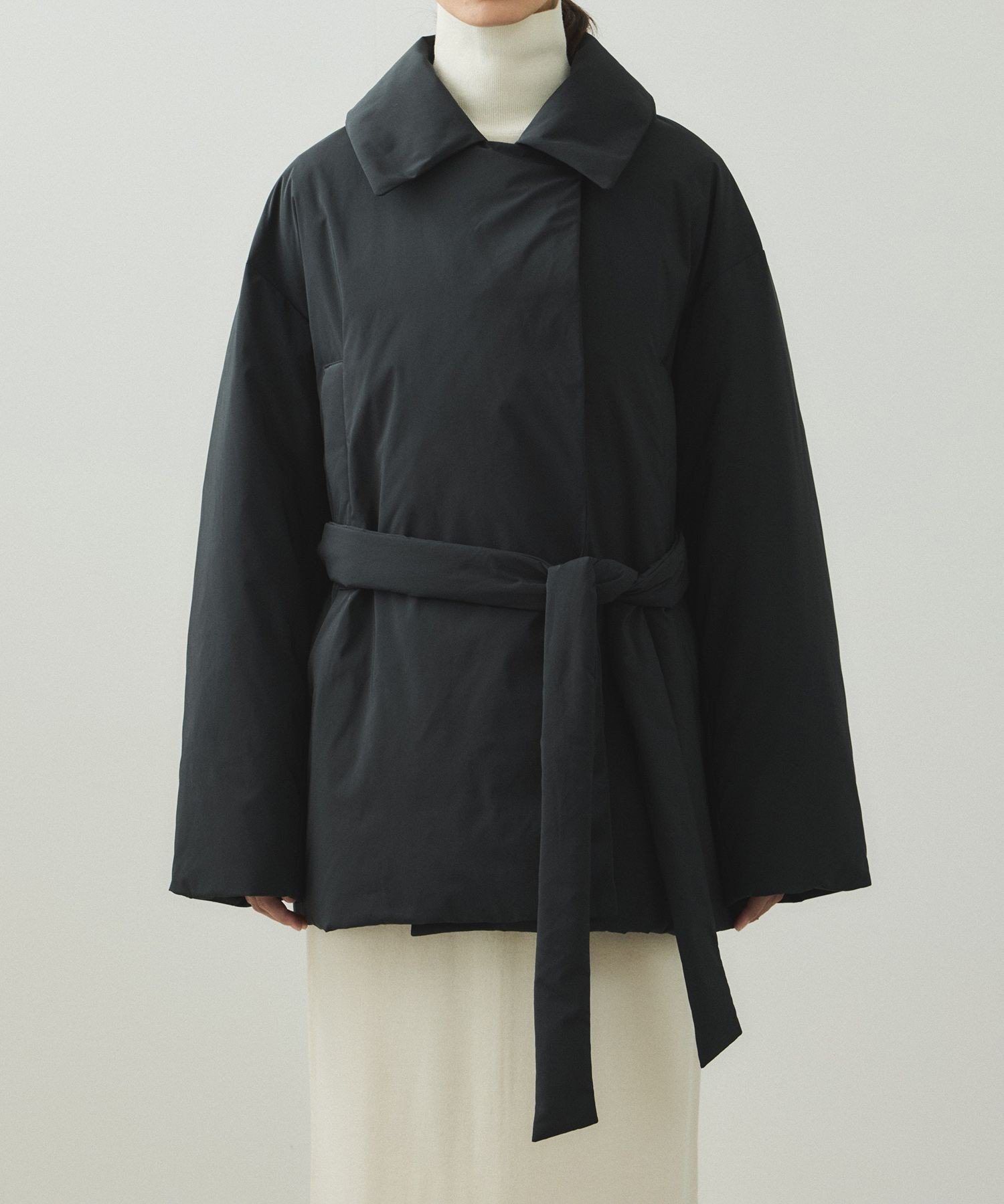 ADAM ET ROPE' FEMME 【EMOELLE】ライトダウンコート アダムエロペ ジャケット・アウター ダウンジャケット・ダウンベスト ベージュ ブラック【送料無料】のサムネイル