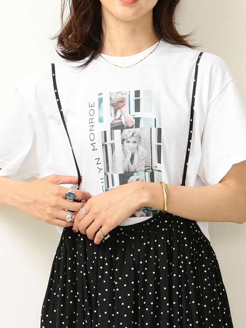 【SALE／30%OFF】SHIPS any 【SHIPS any別注】GOOD ROCK SPEED:Marilyn Monroe フォトプリントTEE シップス トップス カットソー・Tシャツ ピンク ブルー ホワイト